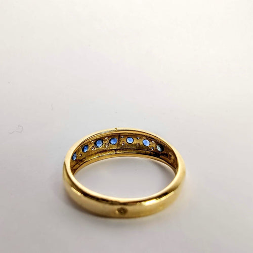 Bague Bague en or jaune diamants et saphirs 58 Facettes 5584