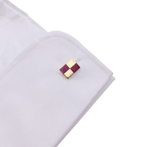 Boutons de manchette Boutons de manchette Fred, or jaune et jaspe. 58 Facettes 32692
