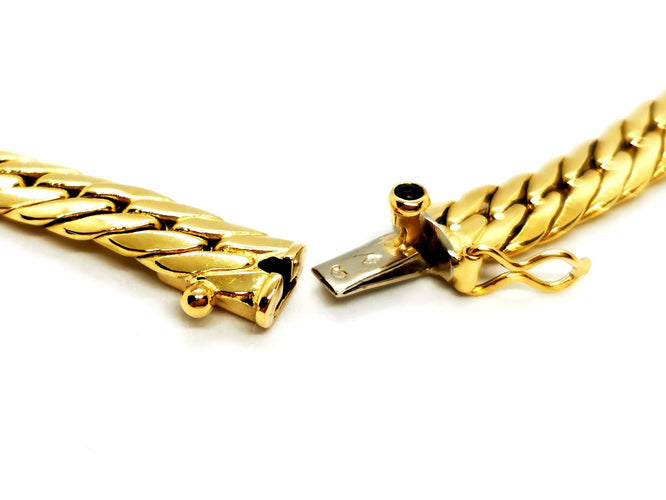 Collier Caplain Saint André Collier Maille anglaise Or jaune Saphir 58 Facettes 1292186CN