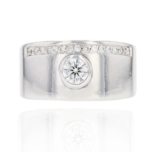 Bague 50 Bague or blanc diamants moderne 58 Facettes 22-242