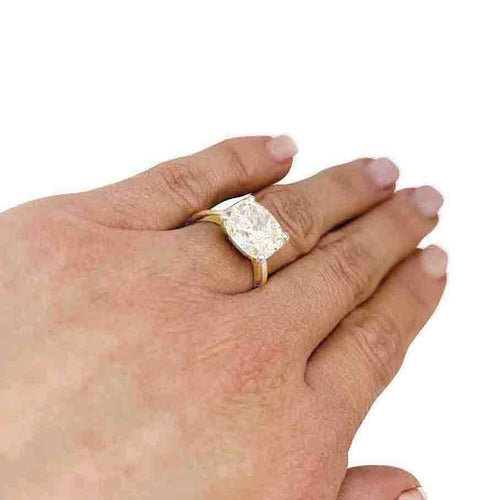 Bague 54.5 Bague diamant 5,97 carats, or et platine. 58 Facettes 31129