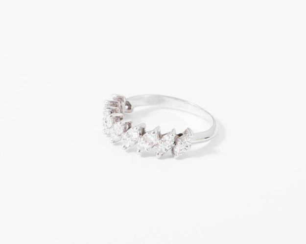 Bague Demie alliance en or gris et diamant 58 Facettes