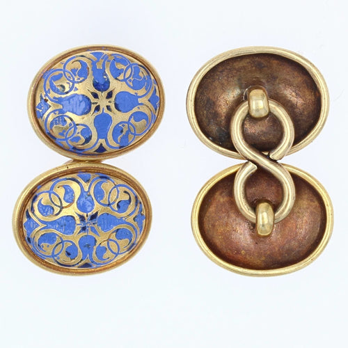 Boutons de manchette Boutons de manchette anciens or et émail 58 Facettes 15-248