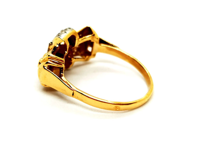 Bague 51 Bague Art déco Or jaune Diamant 58 Facettes 1512559CN