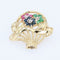 Broche Broche bouquet or jaune saphirs rubis émeraudes 58 Facettes CVBR18