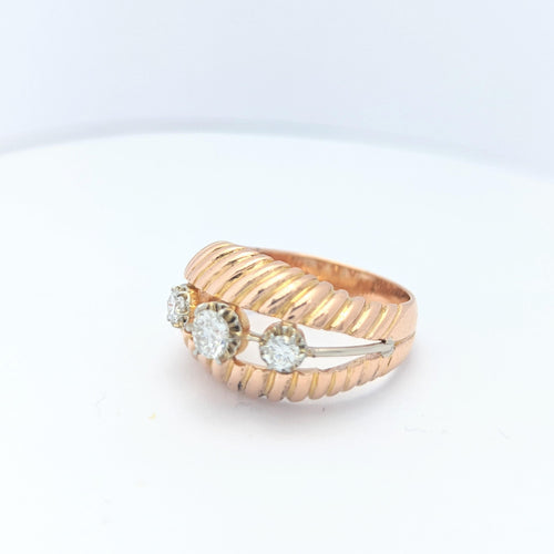 Bague Bague en or rose et diamants 58 Facettes 20556