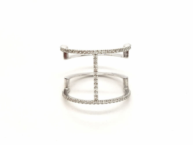 Bague 53 Bague Graphique Or blanc Diamant 58 Facettes 578789RV