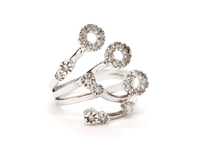 Bague 53 Bague Or blanc Diamant 58 Facettes 06330CD