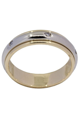 Bague 57 ALLIANCE MODERNE 2 ORS DIAMANTS 58 Facettes 060901