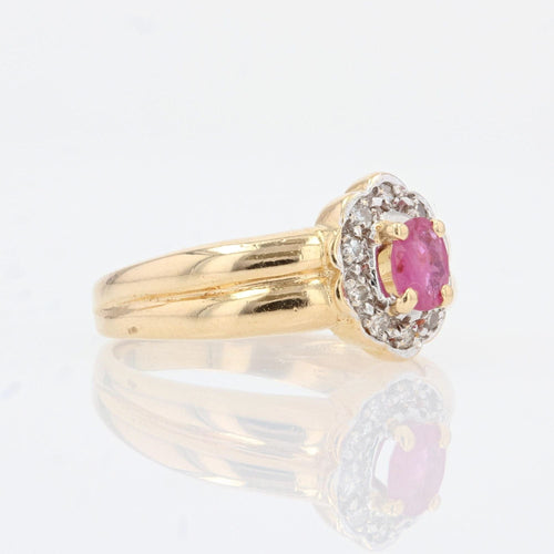 Bague 45 Bague fleur occasion rubis diamants 58 Facettes 21-189A