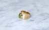 Bague 57 Bague bandeau or rose et cabochon péridot 58 Facettes