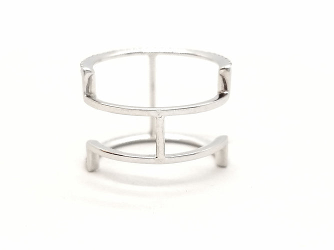 Bague 53 Bague Graphique Or blanc Diamant 58 Facettes 578789RV