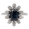 Bague 49 Bague Pompadour Or blanc Saphir 58 Facettes 2528877CN