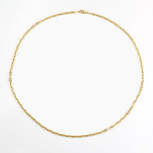 Collier Chaine or jaune maille marine limée 58 Facettes 13-168