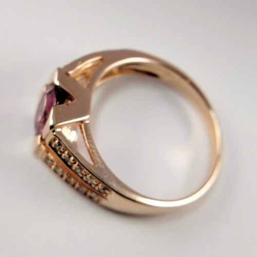 Bague Bague en or rose Diamants et tourmaline 58 Facettes 5587