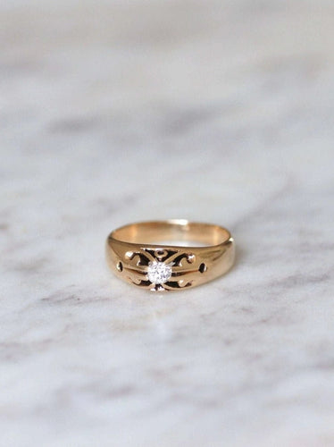 Bague Bague ancienne jonc or rose et diamant 58 Facettes
