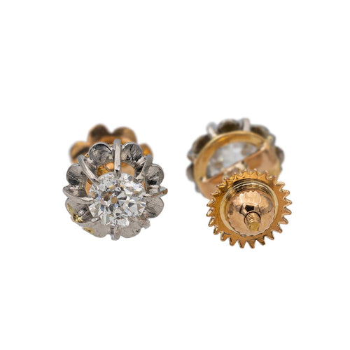 Boucles d'oreilles Boucles d'oreilles Puces Or jaune Diamant 58 Facettes 2746540CN