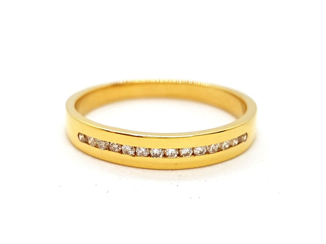 Bague 56 Bague Alliance Or jaune Diamant 58 Facettes 06349CD