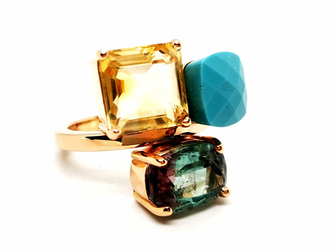 Bague 59 Bague Or rose Quartz Lemon 58 Facettes 1597496CD