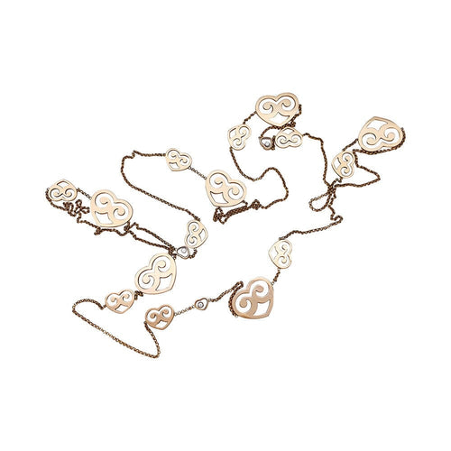 Collier Sautoir Chopard, "Cœur Happy Diamonds", or rose. 58 Facettes 30784