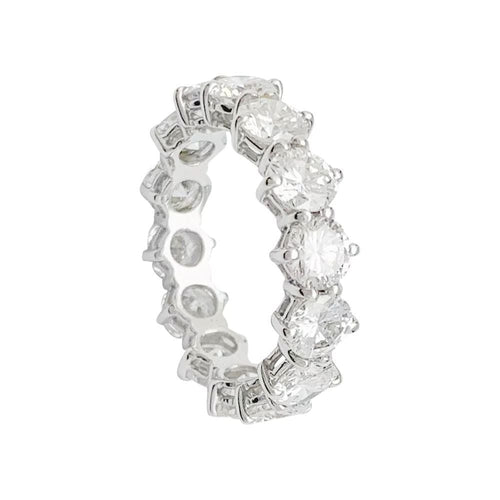 Bague 51.5 Alliance tour complet en or blanc, diamants. 58 Facettes 31363