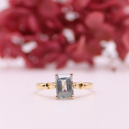 Bague Bague Aigue-marine Or jaune 58 Facettes