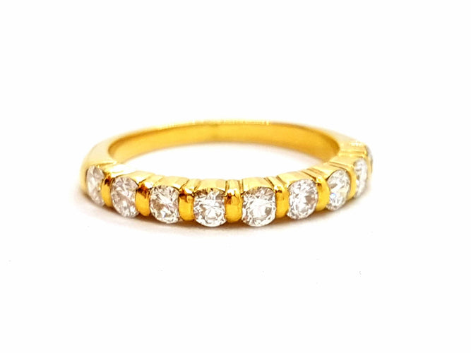 Bague 56 Bague Demie alliance Or jaune Diamant 58 Facettes 06359CD