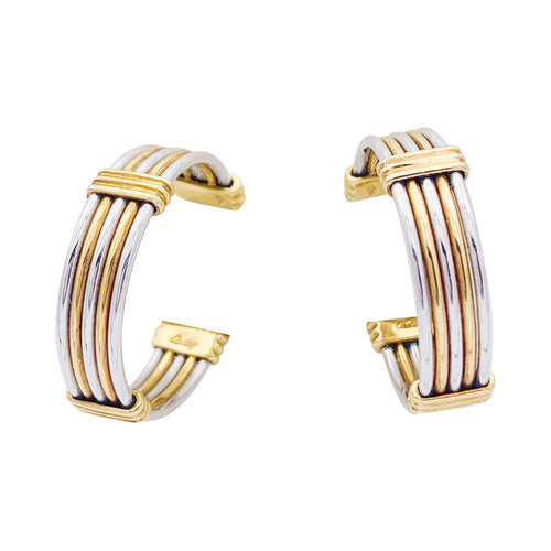 Boucles d'oreilles Boucles d'oreilles Cartier or jaune et acier. 58 Facettes 32904