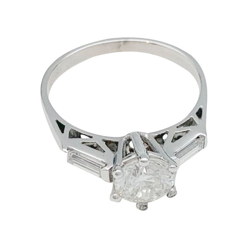 Bague 54 Bague en or blanc, diamant 1,08 carat. 58 Facettes 31231