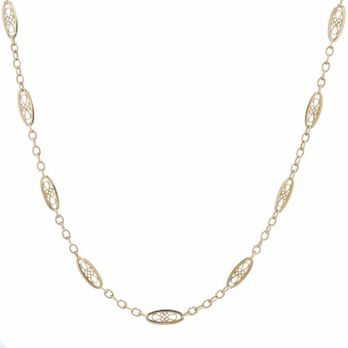Collier Chaine ancienne en or maillons filigranés 58 Facettes 02-093