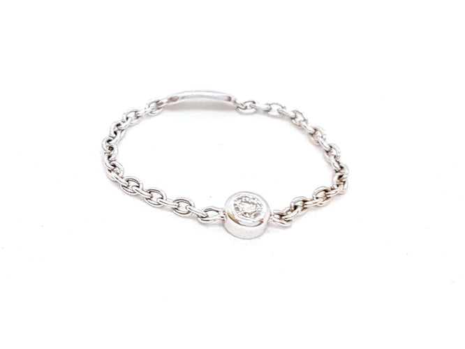 Bague 52 Bague Chaînette Or blanc Diamant 58 Facettes 578686RV