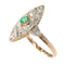 Bague 59 Bague Art Déco diamant, émeraude 58 Facettes 22321-0020