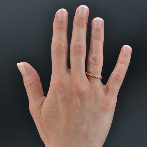 Bague 50 Alliance tresse ciselée or rose 58 Facettes TRE2.0R