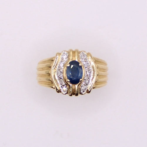 Bague Bague vintage saphir et diamants sur or jaune 58 Facettes