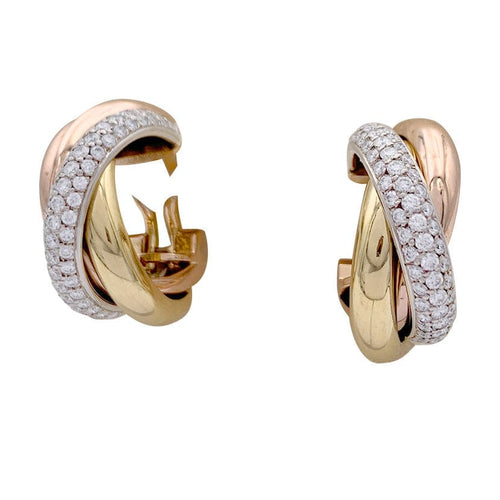 Boucles d'oreilles Boucles d'oreilles Cartier, "Trinity", 3 ors, diamants. 58 Facettes 33164