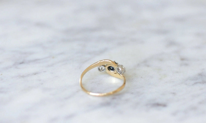 Bague Bague Toi et Moi Saphir & Diamants 58 Facettes