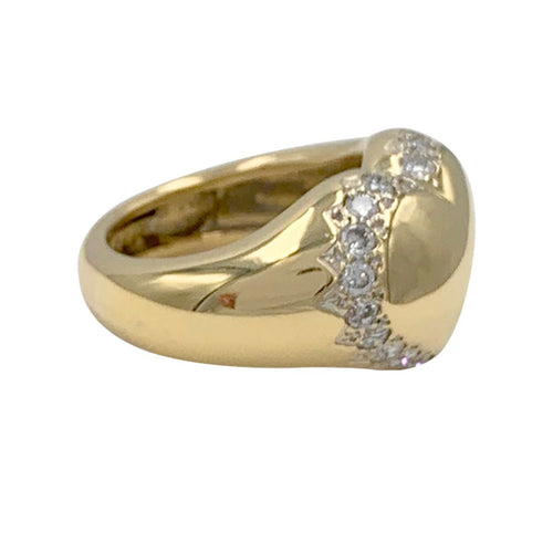 Bague 54 Bague Chaumet, "Chevalière Coeur", or jaune, diamants. 58 Facettes 32137