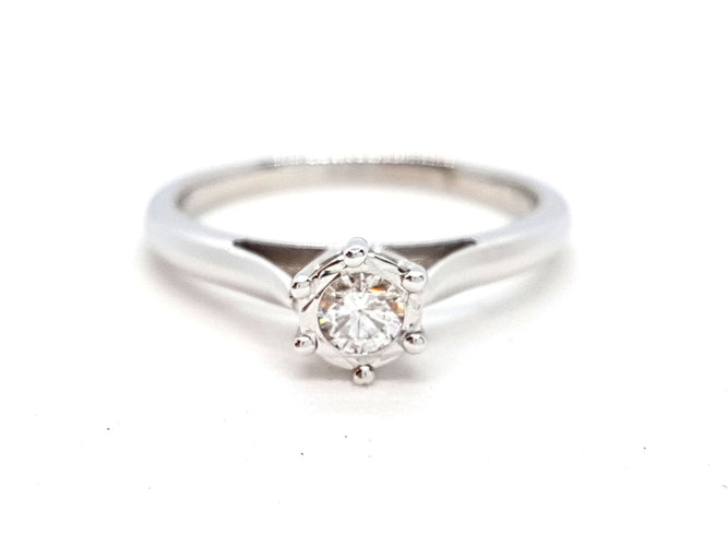 Bague 53 Bague Solitaire Or blanc Diamant 58 Facettes 06343CD