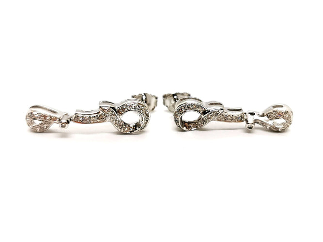Boucles d'oreilles Boucles d'oreilles Pendantes Or blanc Diamant 58 Facettes 1523674CN