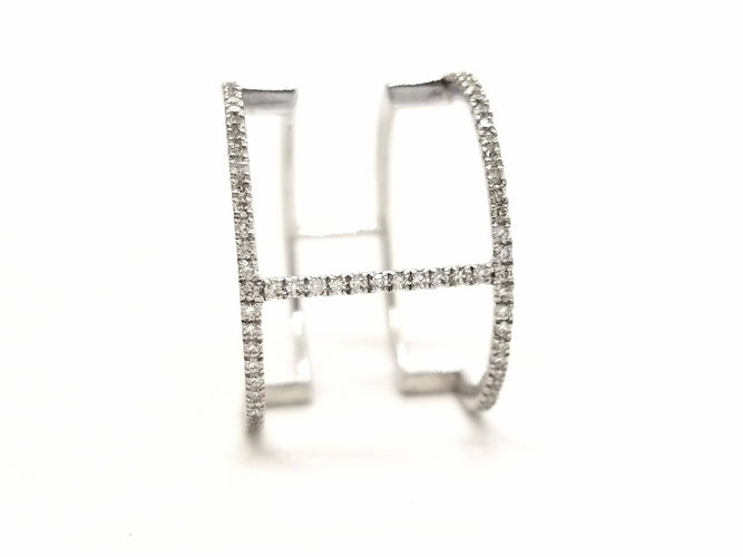 Bague 53 Bague Graphique Or blanc Diamant 58 Facettes 578789RV