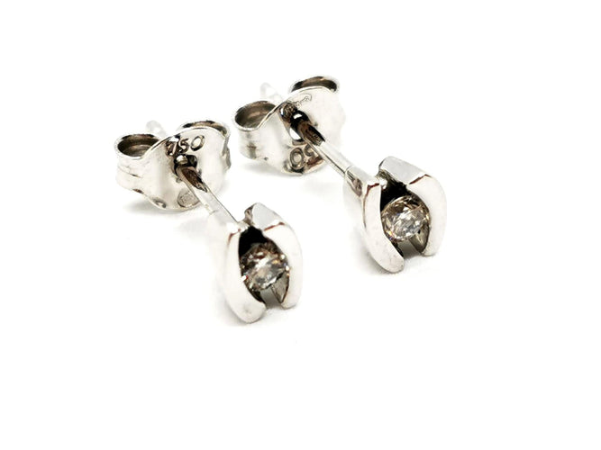 Boucles d'oreilles Boucles d'oreilles Puces Or blanc Diamant 58 Facettes 1238350CN