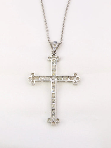 Pendentif Pendentif croix Belle Epoque diamants taille ancienne 58 Facettes J85