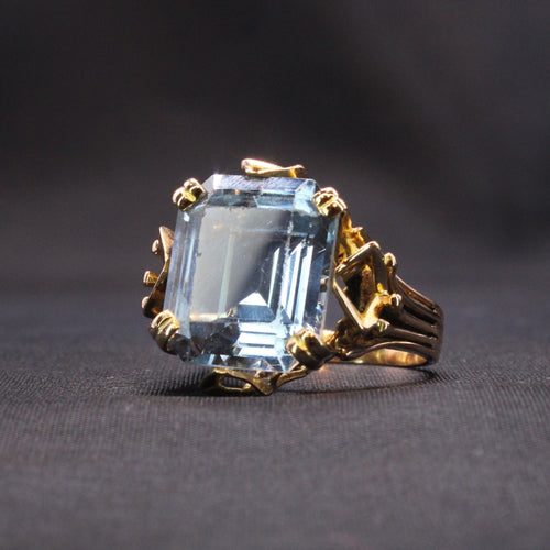 Bague 52 Bague cocktail  Or jaune Aigue-marine 58 Facettes