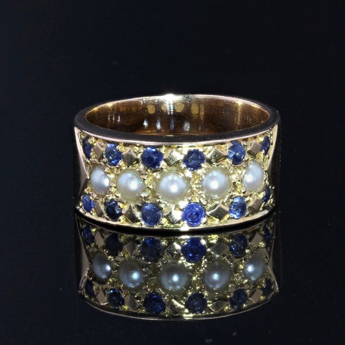 Bague 51 Bague perles fines saphirs ancienne 58 Facettes 21-293