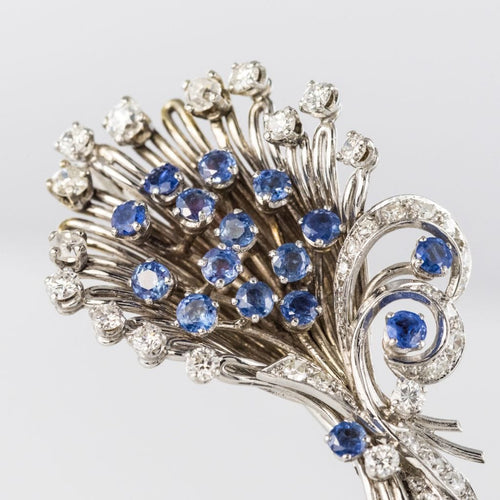 Broche Broche bouquet saphirs diamants 58 Facettes 19-564