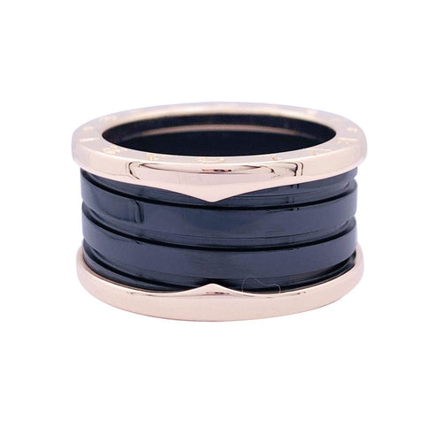 Bague 57 Bague Bulgari, "B.Zero1", or rose et céramique. 58 Facettes 33292