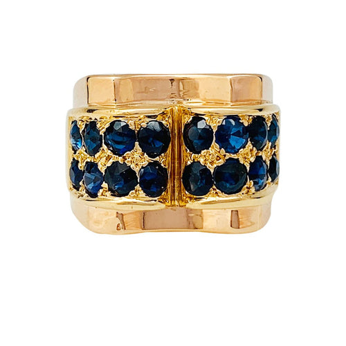 Bague 48 Bague Tank or rose, saphirs. 58 Facettes 31020