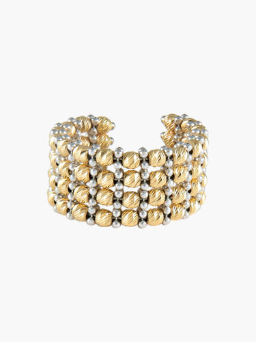 Bague Or Jaune / 57 BAGUE "FACETTE" DEUX ORS 58 Facettes BO/220031