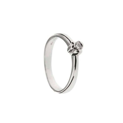 Bague 56 Bague solitaire Or blanc Diamant 58 Facettes 29529