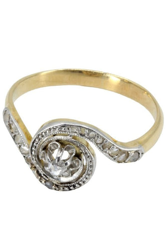 Bague 54 BAGUE TOURBILLON ART NOUVEAU DIAMANTS 58 Facettes 051911